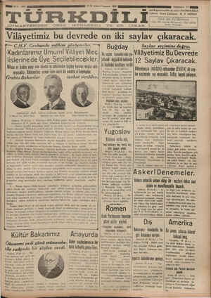 Türk Dili Gazetesi 20 Aralık 1934 kapağı