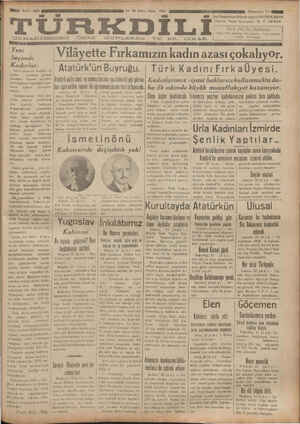 Türk Dili Gazetesi 23 Aralık 1934 kapağı