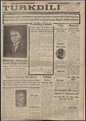 Türk Dili Gazetesi 26 Aralık 1934 kapağı