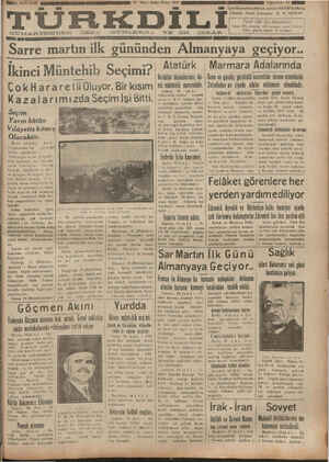 Türk Dili Gazetesi 20 Ocak 1935 kapağı
