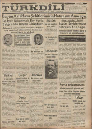 Türk Dili Gazetesi 27 Ocak 1935 kapağı