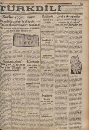 Türk Dili Gazetesi 7 Şubat 1935 kapağı