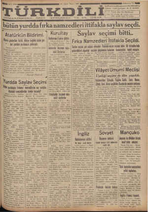 Türk Dili Gazetesi 10 Şubat 1935 kapağı