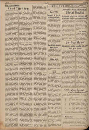    SAYFA 2 —— Dış gazetelerde: Yeni Türkiye Türkische Post, İstanbul 26 ikincikânan 1935. Hemen hergün posta bize bütün...