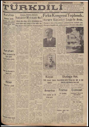 Türk Dili Gazetesi 15 Şubat 1935 kapağı