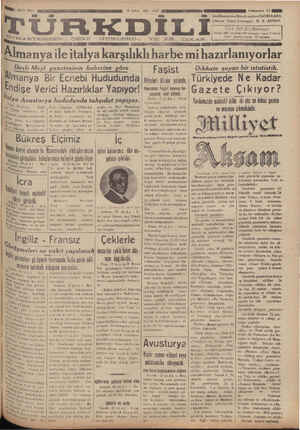 Türk Dili Gazetesi 19 Şubat 1935 kapağı
