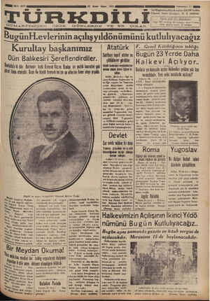 Türk Dili Gazetesi 22 Şubat 1935 kapağı