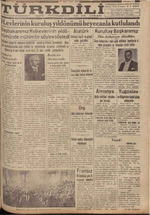 Türk Dili Gazetesi 24 Şubat 1935 kapağı