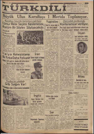 Türk Dili Gazetesi 28 Şubat 1935 kapağı