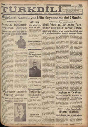 Türk Dili Gazetesi 8 Mart 1935 kapağı