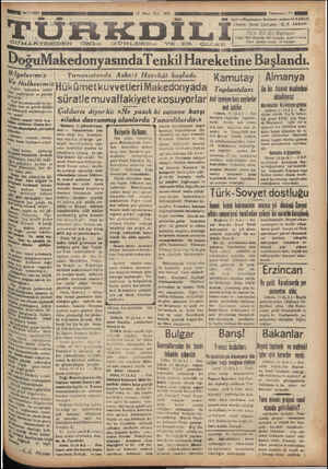 Türk Dili Gazetesi 12 Mart 1935 kapağı