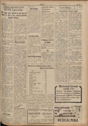 Yabancı gazetelere göre 1938 Savaşı. Vİlğg Salaşı yalnız heyecanlı bir toman değil ayni Zmanda 2:'3 hil gazetesinden: ,.. &y