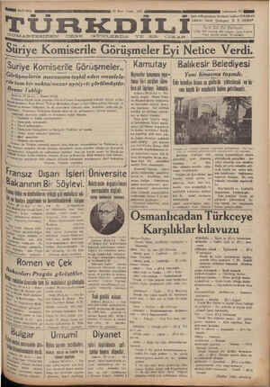    İAYI 9502 29 Mart Cuma, 1935 —— Dükuzüncü Y MN Çıkırıııı Genel Çoviıml KE AKMAN —— ——— Türk Dili Evi Balıkesir İ *.ılııgı