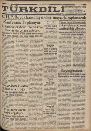 Türk Dili Gazetesi 11 Nisan 1935 kapağı