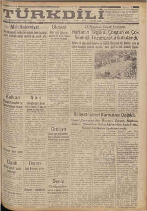 Türk Dili Gazetesi 25 Nisan 1935 kapağı