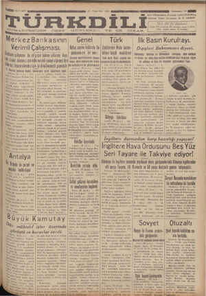 Türk Dili Gazetesi 30 Nisan 1935 kapağı