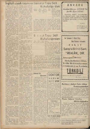    İngilizİtaly gilizltal Londra, 7 (A.A ) — De- ylü Meyl gazetesi İngiliz İta- İya anlaşmasının iki mem leket arasında güveni
