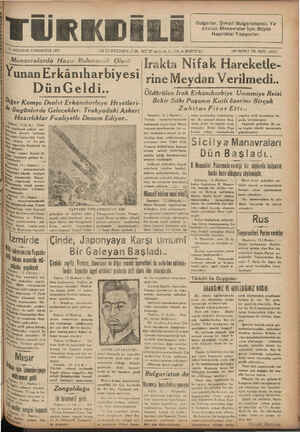  M AĞUSTOS CUMARTESİ 1937 Manavralarda Hazır Buluna( ak ——— —DçbO; ! Bulgarlar, Şimali Bulgaristanda Ya- | pılacak Manavralar