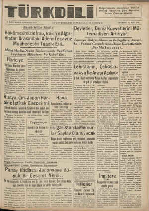    18 İKİNCİ KÂNUN CUMARTESİ *1938” —ei TÜRKDİLİ GÜNDELİK SİYASAL GAZETR Bulgaristanda Hazırlanan Yeni İn- [ - tihabat...