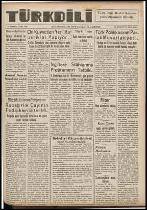    TÜRKDİ 29 TEMMUZ CUMA 1938 Başvekilimiz Hariciye — vekilimizle bir- ikta Budapeşteye gidecek. ! Budapeşte, 28 (Radyo)...