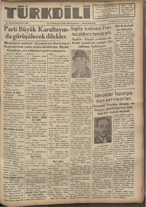 Türk Dili Gazetesi 25 Mayıs 1939 kapağı