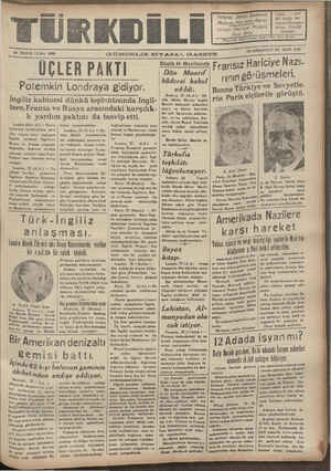 Türk Dili Gazetesi 26 Mayıs 1939 kapağı