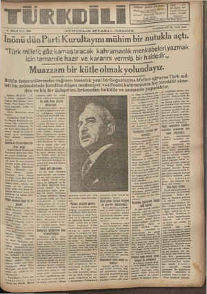 Türk Dili Gazetesi 30 Mayıs 1939 kapağı