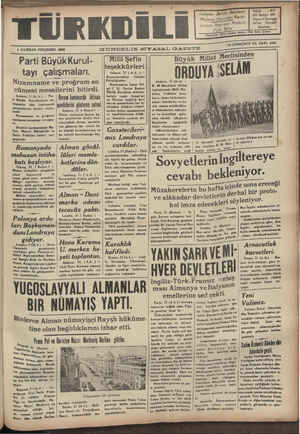 Türk Dili Gazetesi 1 Haziran 1939 kapağı