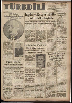 Türk Dili Gazetesi 6 Haziran 1939 kapağı