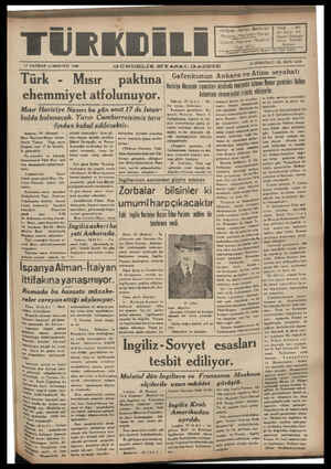 Türk Dili Gazetesi 17 Haziran 1939 kapağı