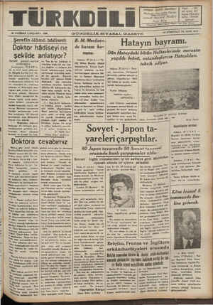 Türk Dili Gazetesi 28 Haziran 1939 kapağı