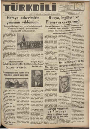Türk Dili Gazetesi 5 Temmuz 1939 kapağı