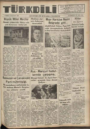 Türk Dili Gazetesi 8 Temmuz 1939 kapağı