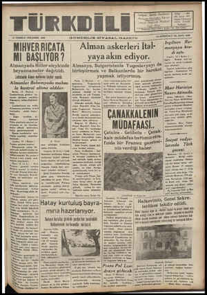 Türk Dili Gazetesi 13 Temmuz 1939 kapağı