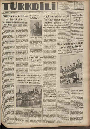 Türk Dili Gazetesi 19 Temmuz 1939 kapağı