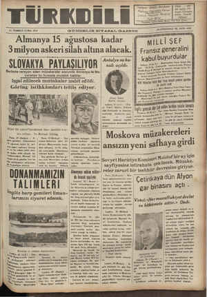 Türk Dili Gazetesi 21 Temmuz 1939 kapağı