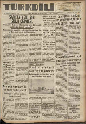 Türk Dili Gazetesi 29 Temmuz 1939 kapağı