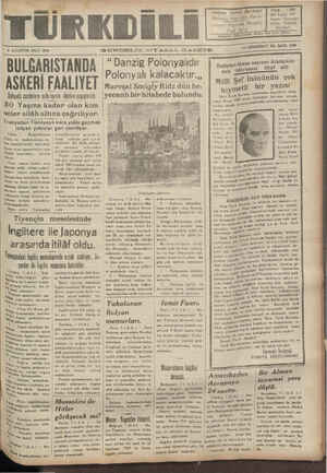 Türk Dili Gazetesi August 8, 1939 kapağı