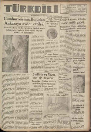 Türk Dili Gazetesi August 9, 1939 kapağı