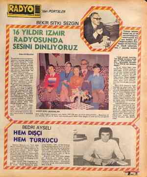 " SESİNİ DİNLİYORUZ Z 39 yaşında olıhasına rağmen, -BEKİR SITKI SEZGİN | “dan PORTELER 16 YILDIR İZMİR RADYOSUNDA Özkan...