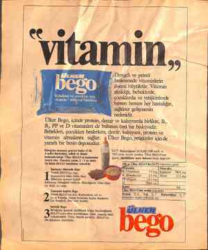  | Rekamcar L z ini ”i Bebekler ve çocuklar içi vitamin - min__er:ıl bisküvisi Ülker Bego, içinde protein, demir — beslenmede
