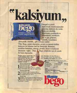  REKLAMCRAR LTD. < Dengeli ve yeterli _ —— beslenmede önemli mineraller -arasında, kalsiyum da vardır. iyum eksikliği,...