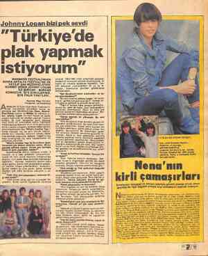  Johnny Logan bizi pek sevdi "Türkiye'de plak yapmak istiyorum” MARMARİS FESTİVALİ'NDEN SONRA ANTALYA FESTİVALİ'NE DE KATILIP
