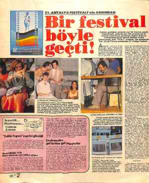  — < ANTALYA FESTİVALİ Altın Portakal Film Yarışması 2-29 EYLÜL YILDIZLAR DA LAHMACUN YER... Türk sinemasının sevilen yıldızı