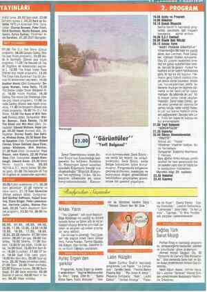  Kültür jurnal, 22.53 Spor saati, 23.00 Zamanın aynası 2, 23.22 Raid on En- tebbe 1976 yılı Amerikan filmi. Oyna- yanlar:...