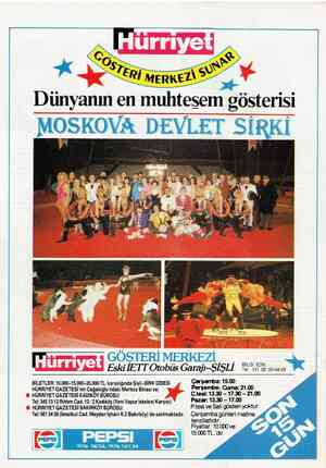  Dünyanın en muhtesem gösterisi MOSKOV& DEVLET S]î r GÖŞTERİMERKEZİ — | *k F Eski İIETT Otobüs Gâl'â]l—ŞIŞU %Iı_:G:sIŞ ıgı2: