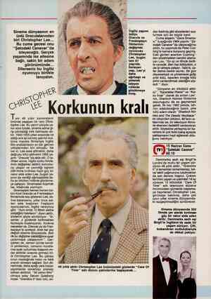  Sinema dünyasının en ünlü Draculalarından biri Christopher Lee... Bu cuma gecesi onu ““Şatodaki Canavar''da izleyeceğiz....