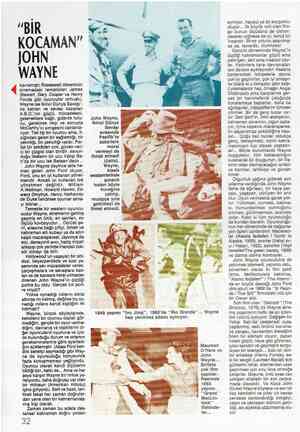  h “BIR KOCAMAN” JOHN WAYNE kavramıştı; Roosewalt döneminin sinemadaki temsilcileri James Stewart, Gary Cooper ve Henry Fonda