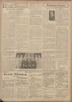  10 İLKKANUN 1934 PAZARTESİ ——— — —— ——— —— ——— Bursada güreş Seçimler üstün Futbol ve eskrim birinciliklerinden #onra beşinci