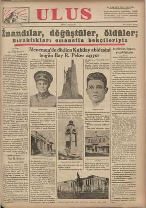 Ulus Gazetesi 26 Aralık 1934 kapağı